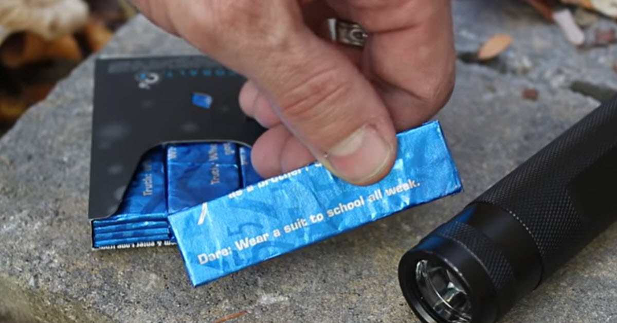 Start Your Own Fire with Chewing Gum Wrappers